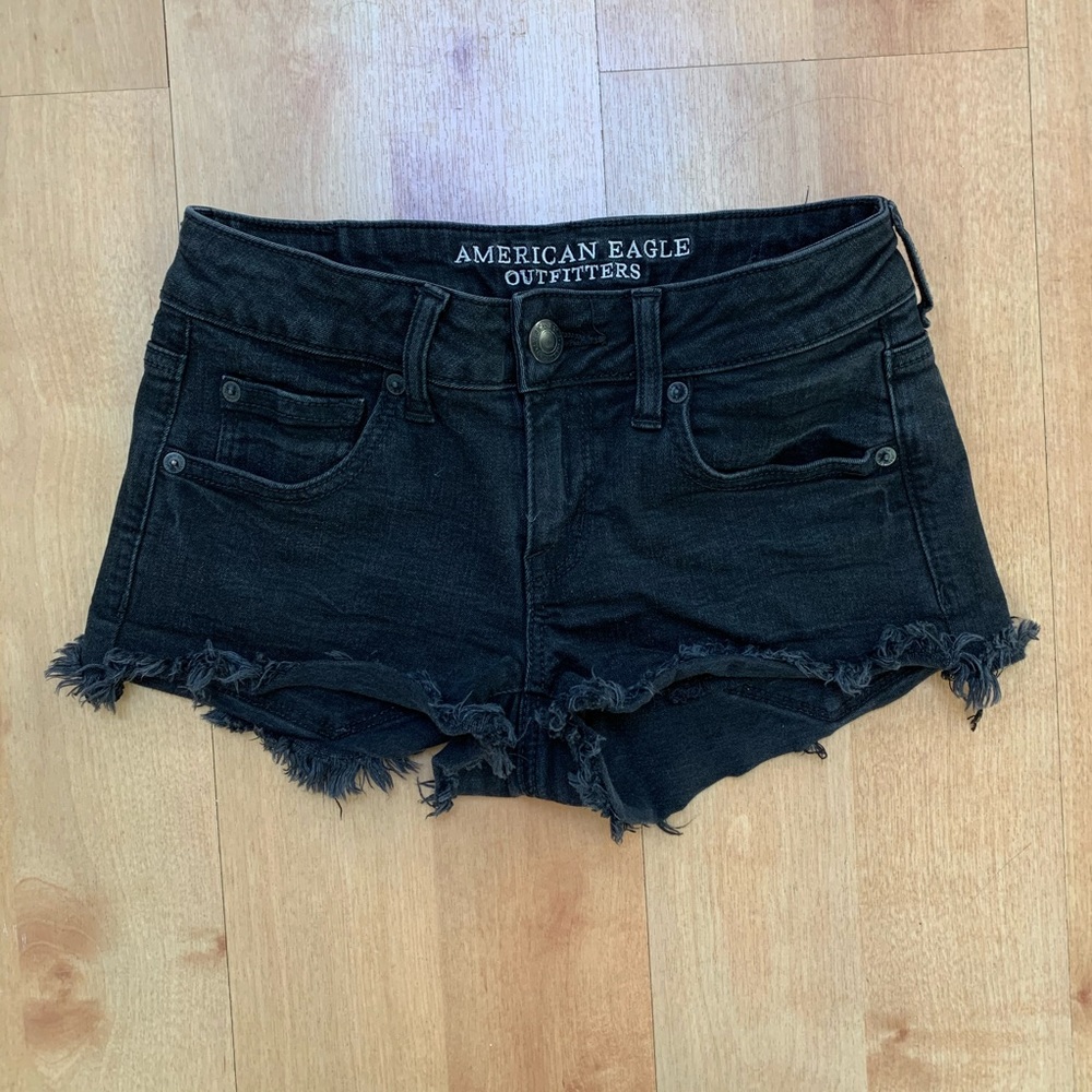 American Eagle Black denim shorts